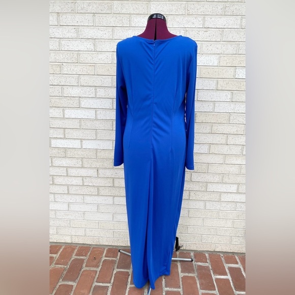 Eloquii Blue Cocktail Midi Dress Long Sleeves Size 16 - Picture 4 of 11